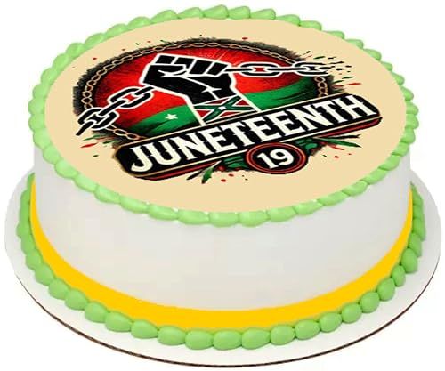 Juneteenth Breaking the chains Edible Image Sheet Cake Topper - Precut Easy To Use