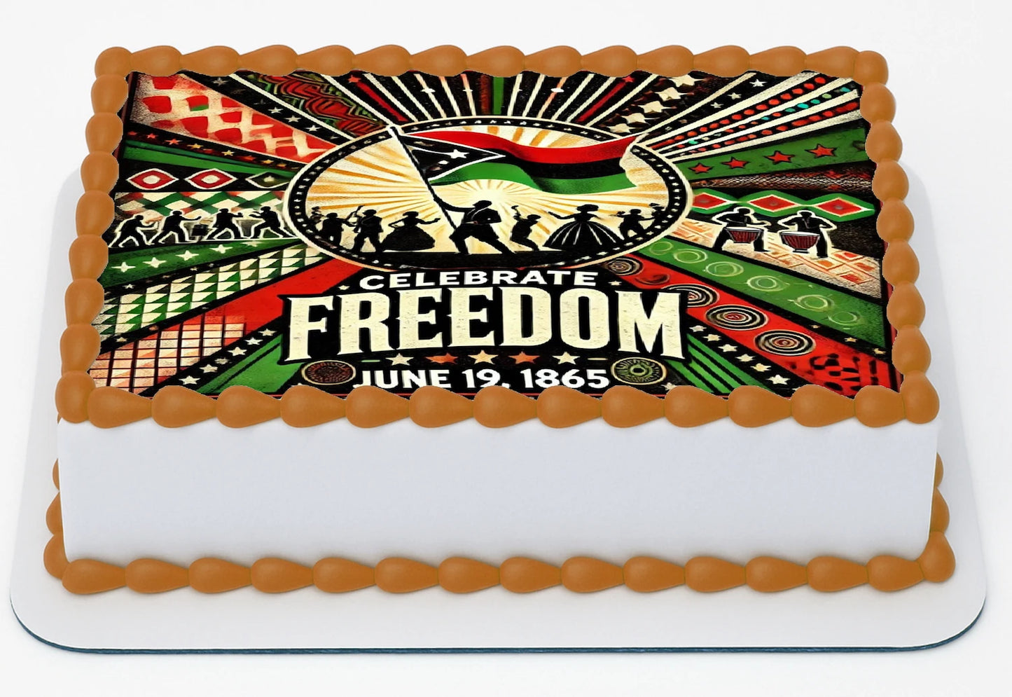 Edible Icing Images Sheet Cake Topper with Juneteenth Celebrate Freedom-themed decoration