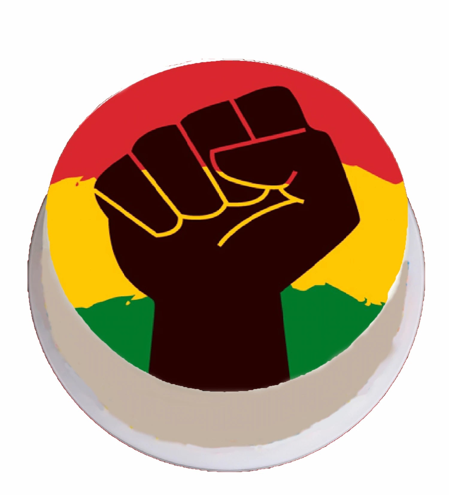 Custom Edible Cake Topper – Juneteenth Equality for All Design – Pre-cut 8" Round Icing Sheet – RA Pape