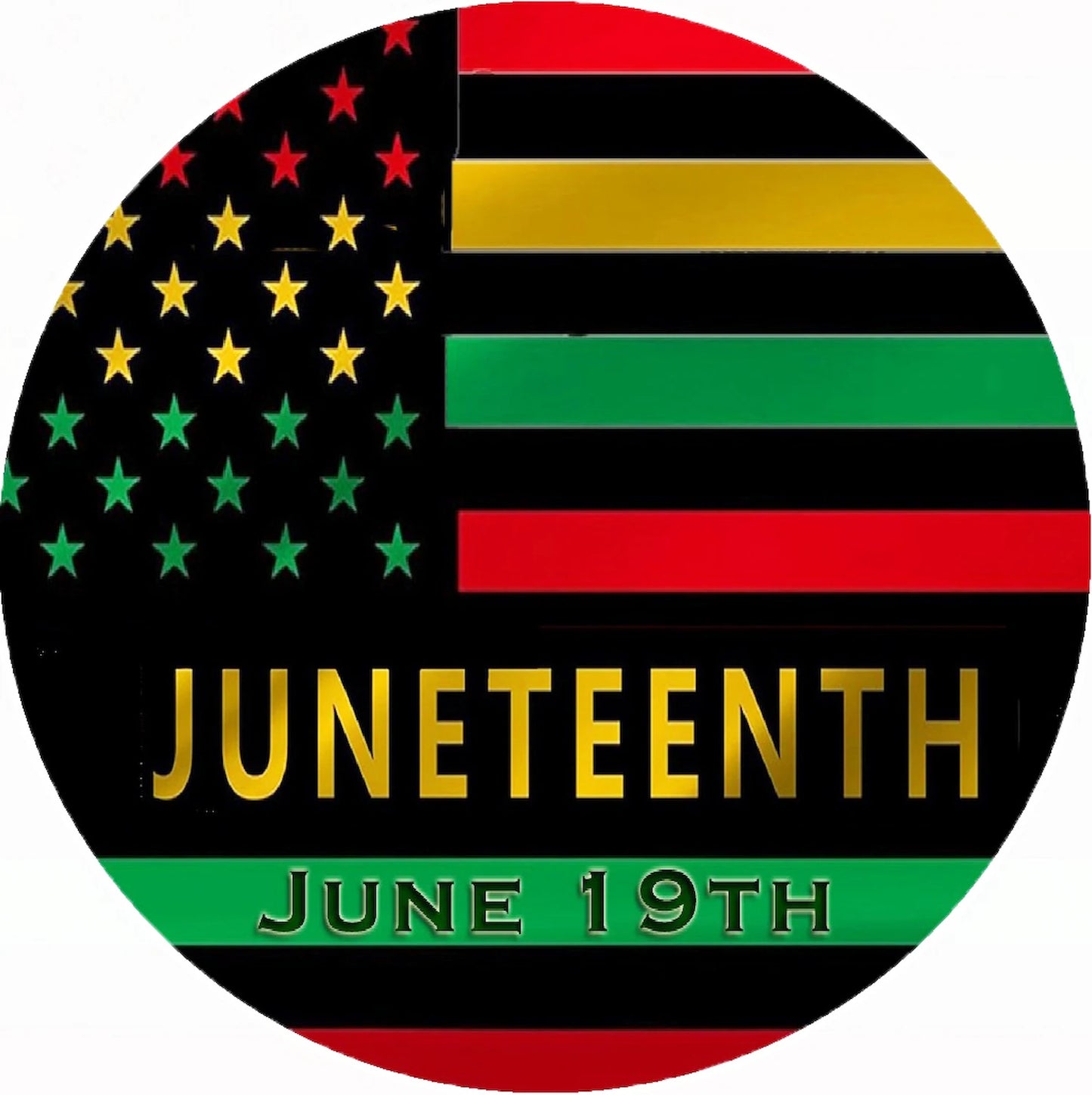 Juneteenth Pride flag Edible Image Cake Topper Precut