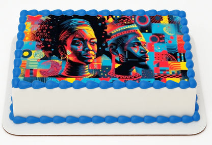 Juneteenth Strong and Powerful Edible Icing Image Sheet Cake Topper