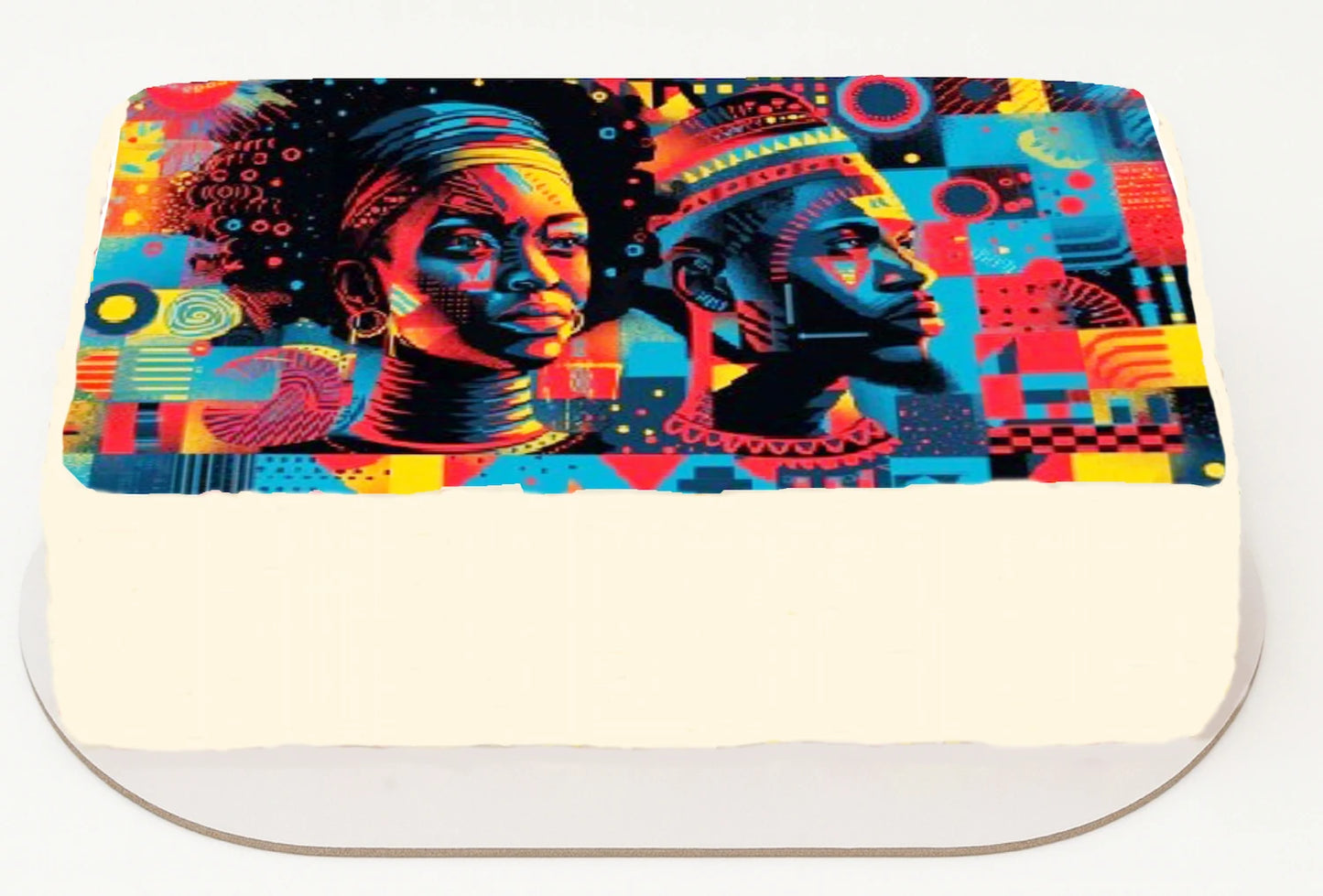 Edible Icing Image Sheet Cake Topper with Juneteenth Strong and Powerful themed decoration