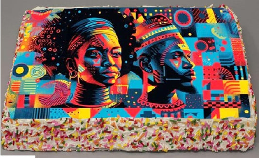 Juneteenth Strong and powerful Edible Image Sheet Cake Topper - Precut Easy To Use