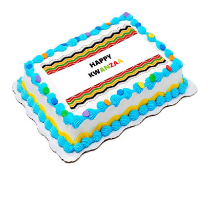 Edible Icing Images Sheet Cake Topper with Kwanzaa-themed decoration