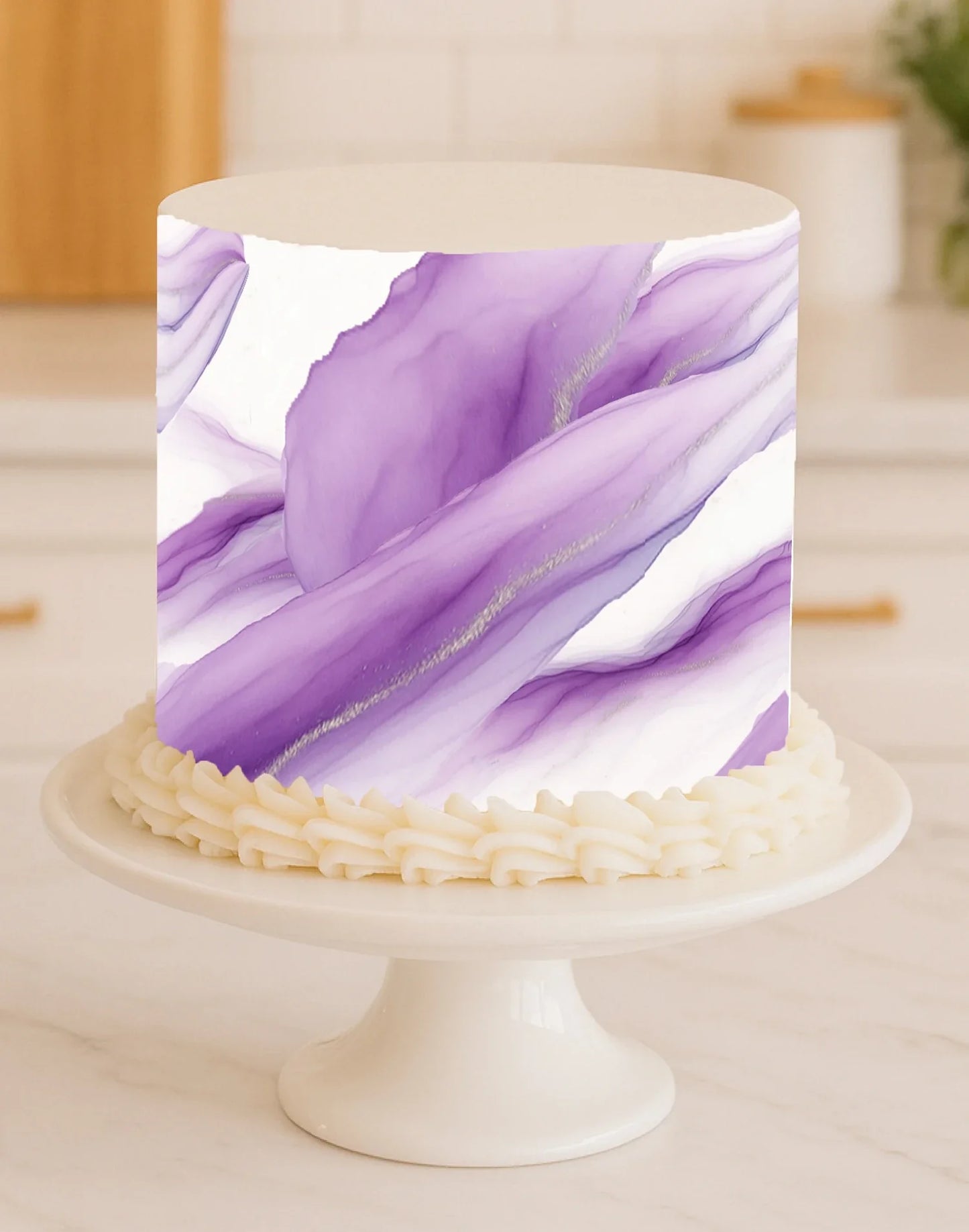 Lilac Cascade Edible Image Cake Wrap