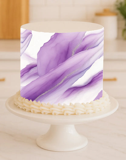 Lilac Cascade Edible Image Cake Wrap