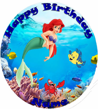 Little Mermaid Edible Icing Images Cake