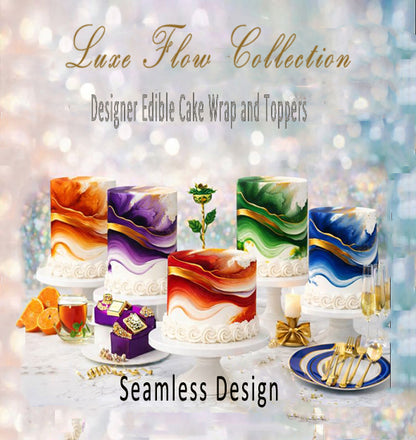 Luxe Flow Collection - Edible Cake Image
