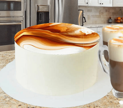 Luxe Flow Collection - Edible Cake Image  Amber Circle Topper