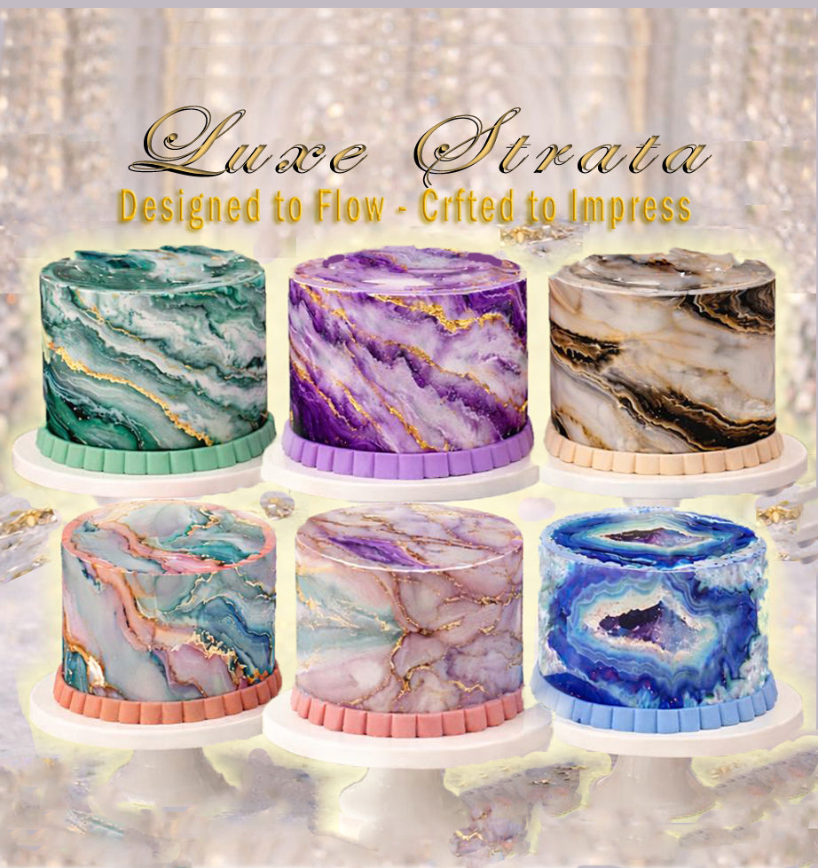 Luxe Strata Collection -Custom Edible Cake Topper – Luxe Strata Collection - Precut  Icing Sheets and Wraps  – RA Pape Edible Image