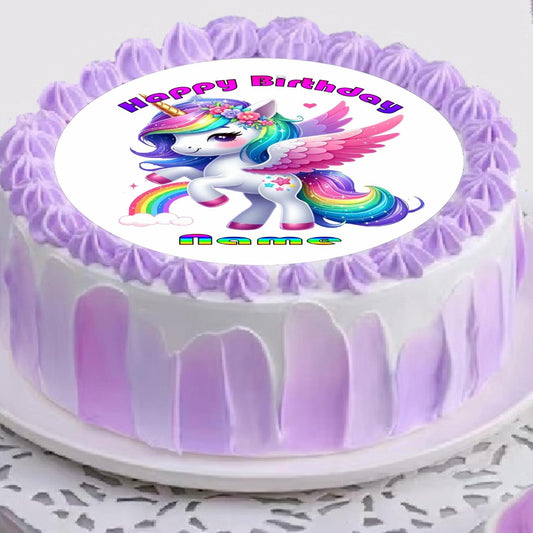 Magical Unicorn Birthday Edible Image Cake Topper – Precut 8" Icing Sheet – RA Pape