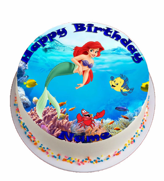 Mermaid Party Under the Sea for your Birthday Edible Image Cake Topper