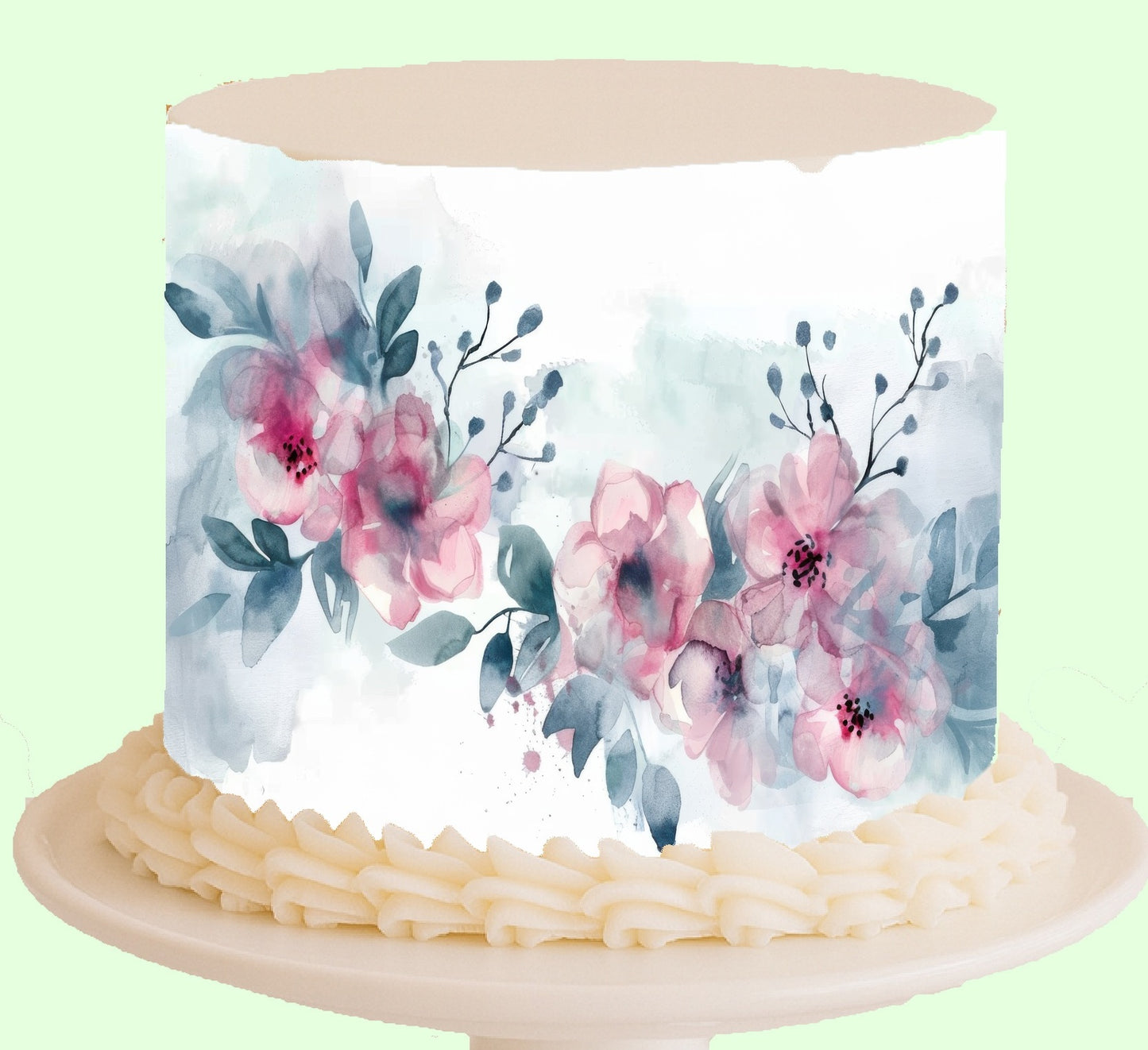 Modern Bloom Seamless Edible Cake Wrap - Contemporary Bold Floral Design for Professional Cake Decorating Easy to Use