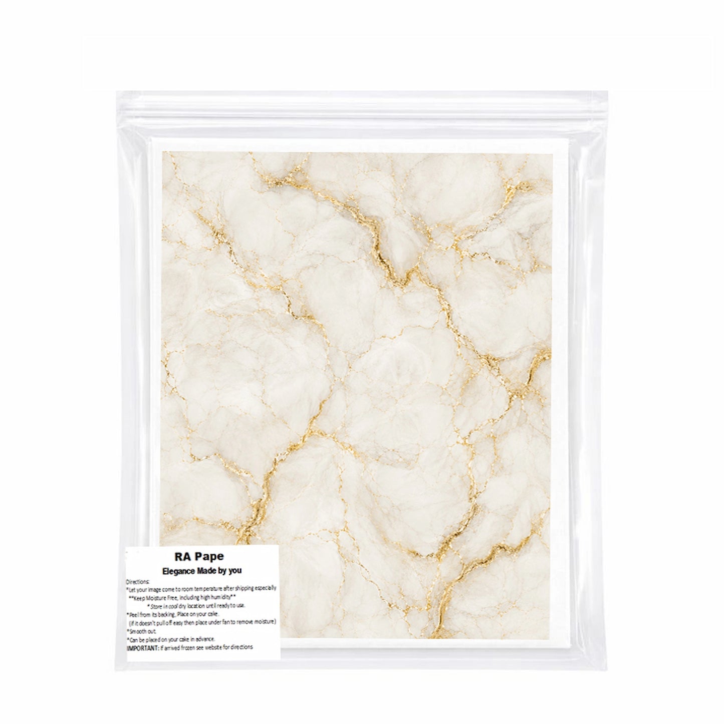 We send you enough Molten Gold Marble Wedding Custom Edible Image Cake Wrap – Seamless Icing Sheet  to wrap your selected cake size