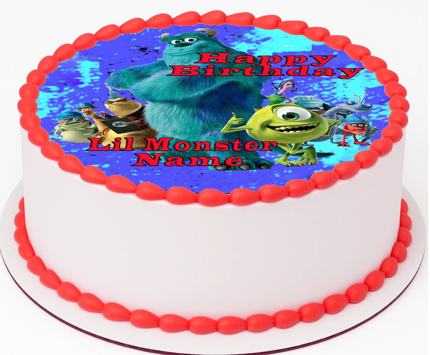 Monsters In Party Mode with Monsters Inc  Edible Icing Images Cake Topper