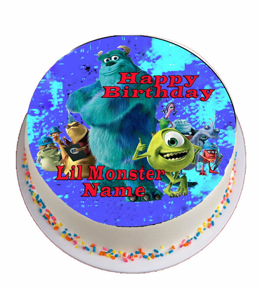 Monsters inc Party mode Edible Icing Images With Custom Name Field