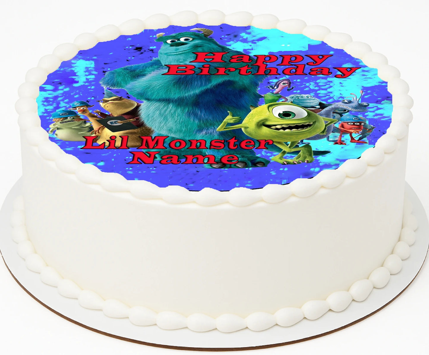 Party with Monsters on your Birthday Edible Icing Images Cake Topper 