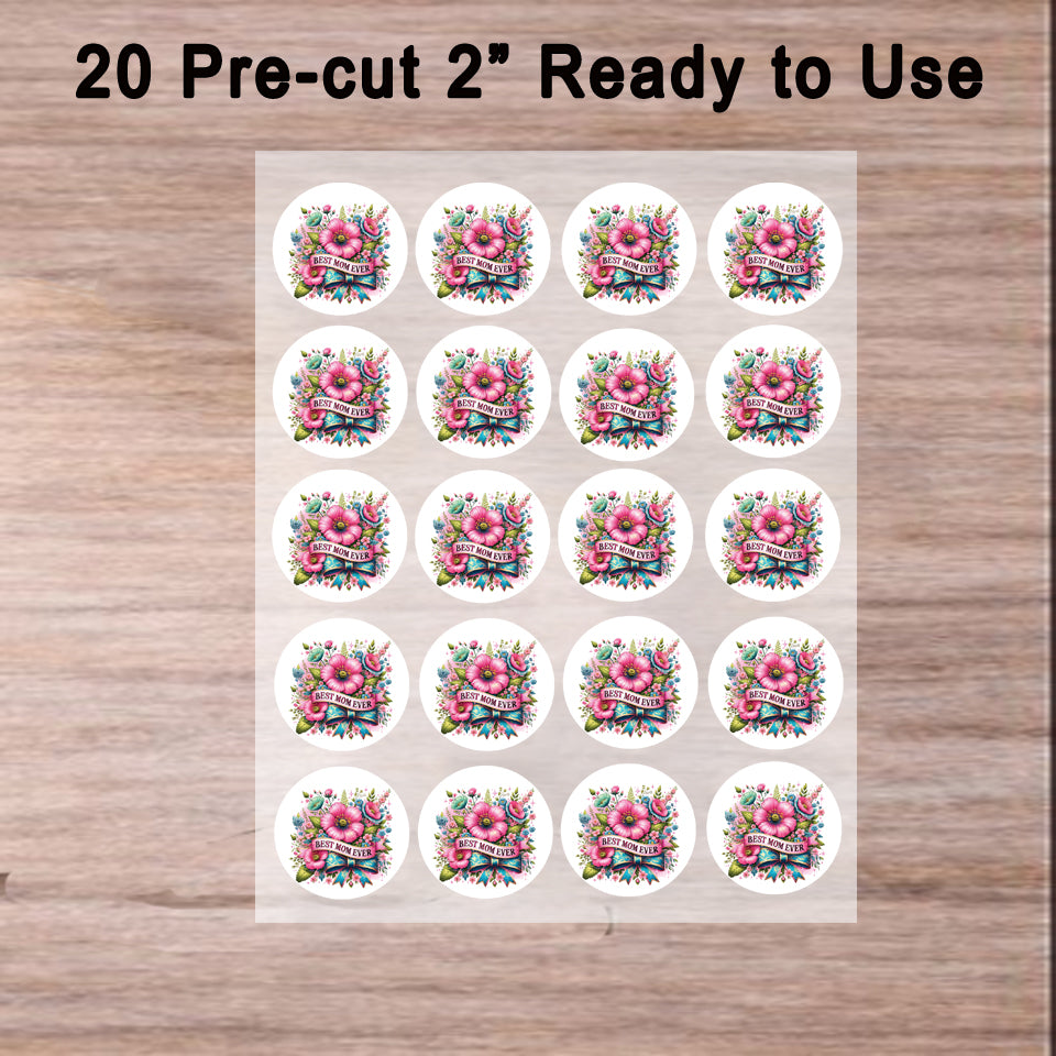 Mother's Day Best Mom Ever Edible Image  Cupcake Toppers Ready to use