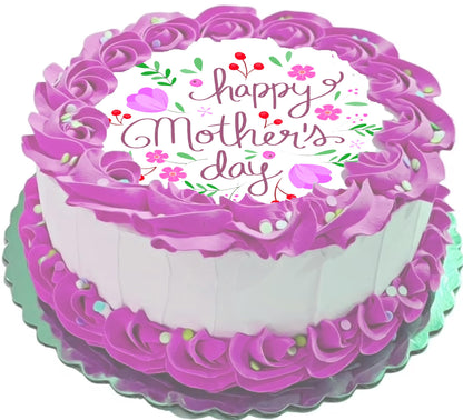 Edible Icing Image Cake Topper with Mothers Day Beautiful themed decoration
