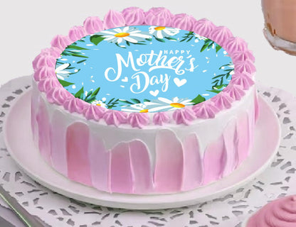 Edible Icing Images Cake Topper with Mothers Day Daisies-themed decoration