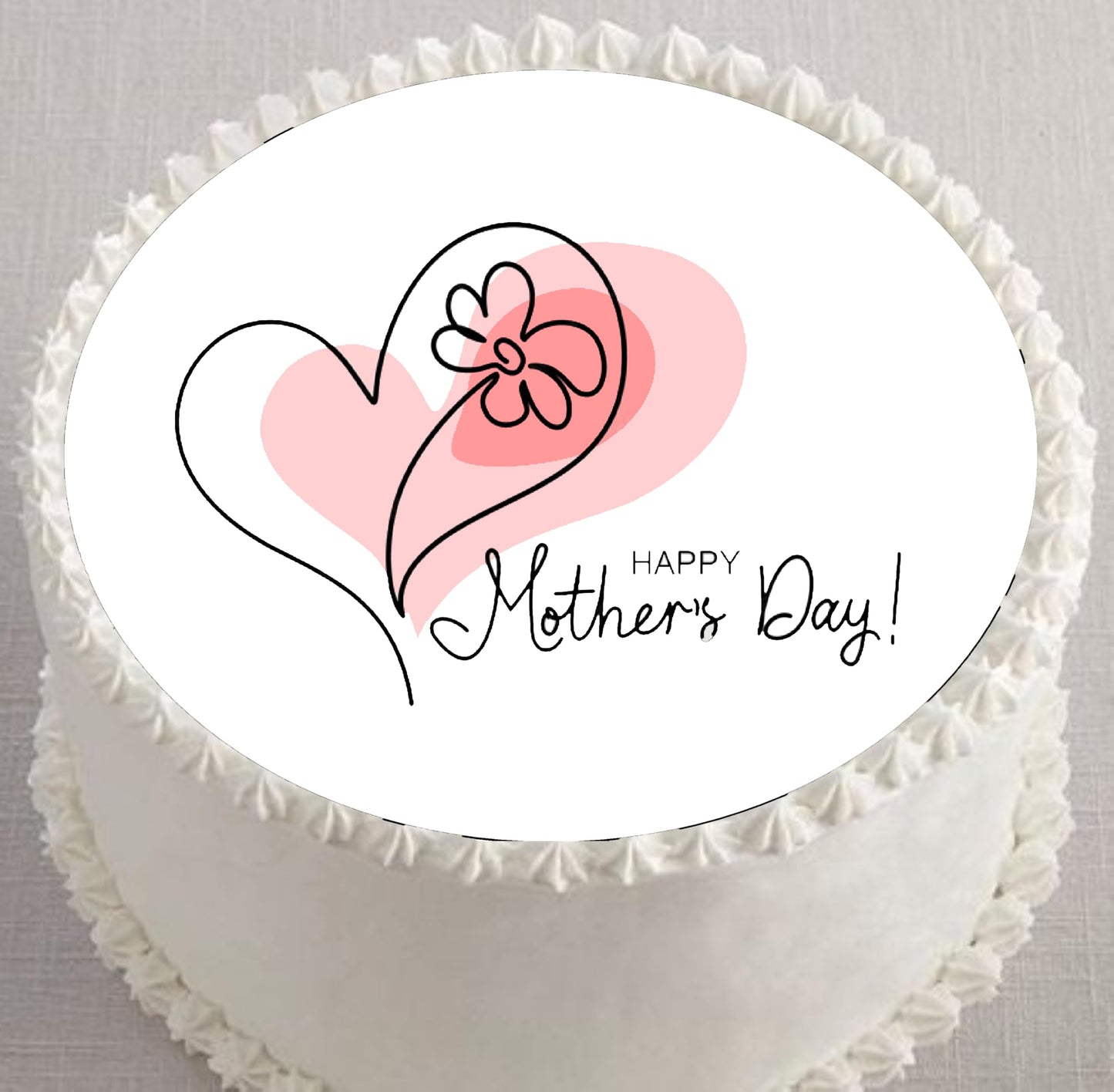 Edible Icing Images Cake Topper with Mothers Day Heart-themed decoration