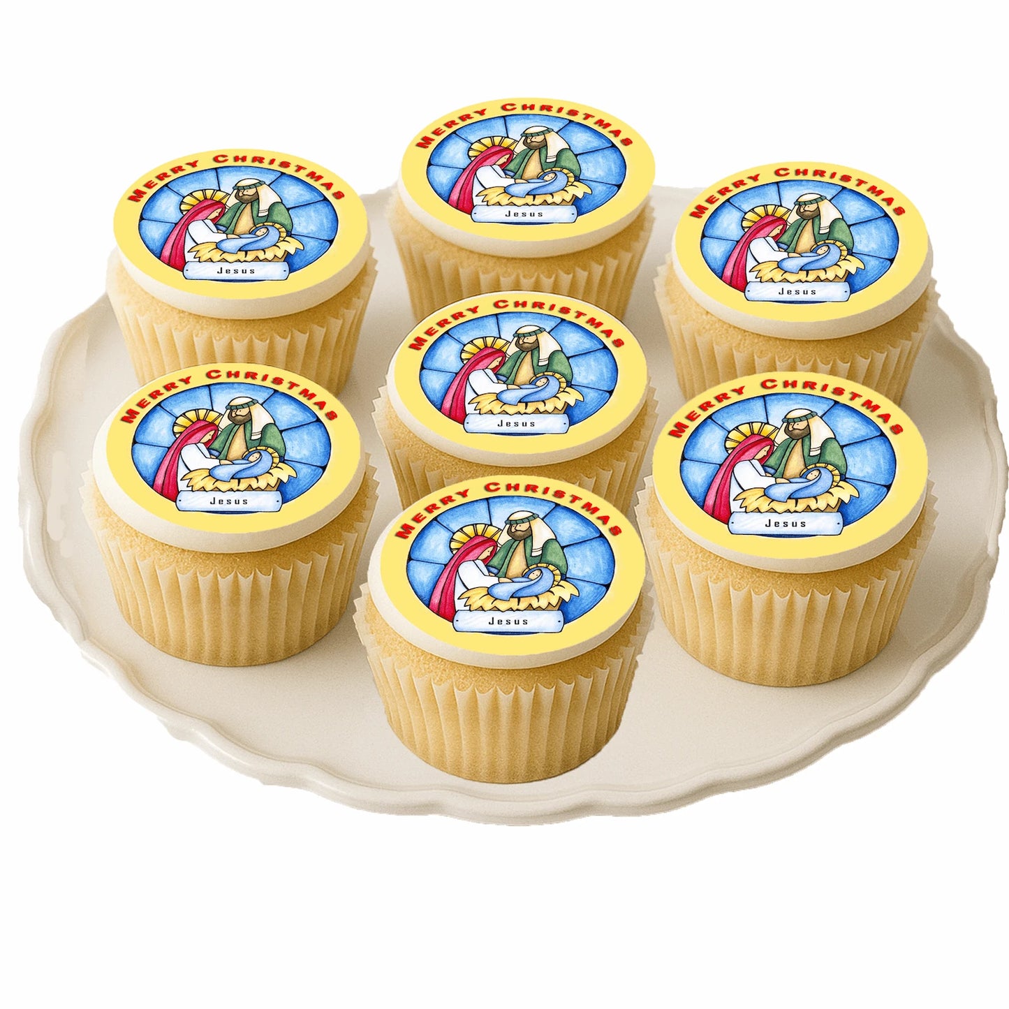 Christmas Nativity edible cake images - cupcake image toppers on cupcakes – for Christmas holiday fun
