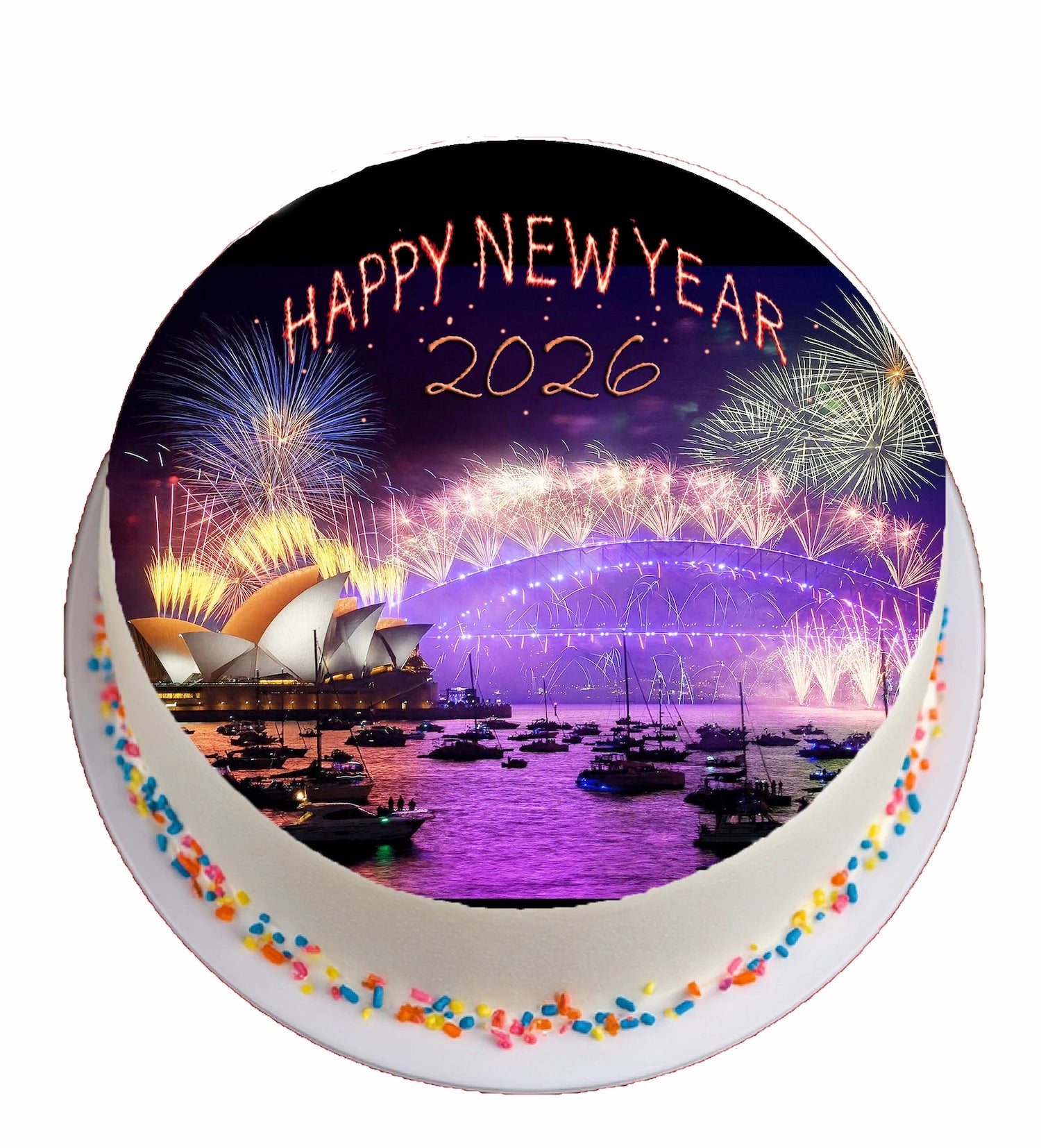 New Year Sydney Opera House Edible Image Cake Topper