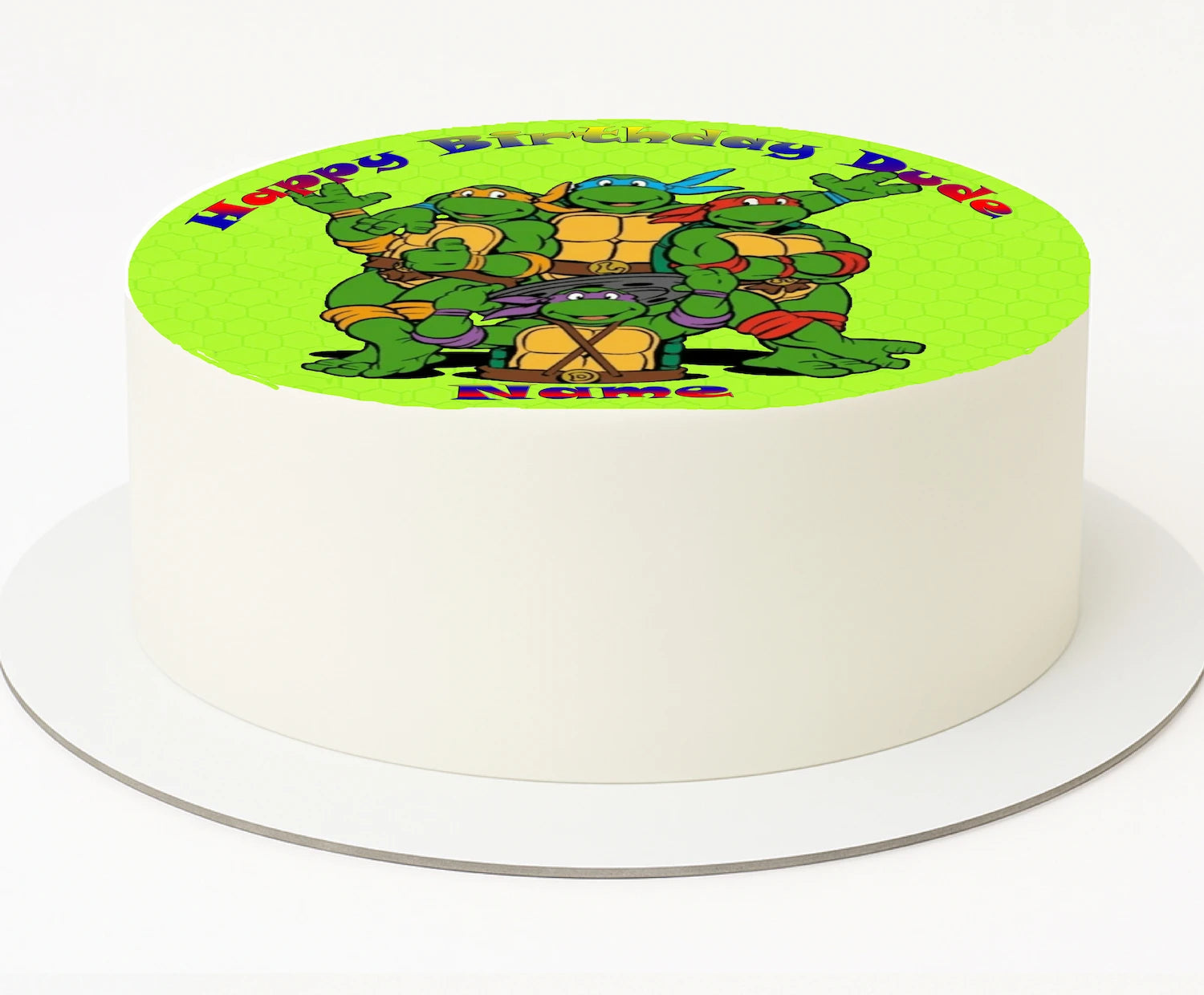 Round edible icing Imags with Teenage Mutant Ninja Turtles design 