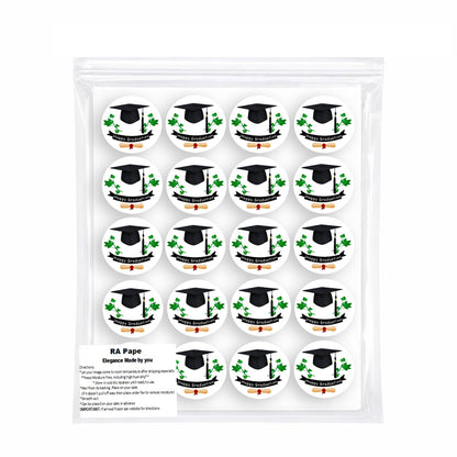 Package of Custom Edible Cookie & Cupcake Topper Ivy League Graduation Design 20 - 2” Precut Icing Sheet - RA Pape