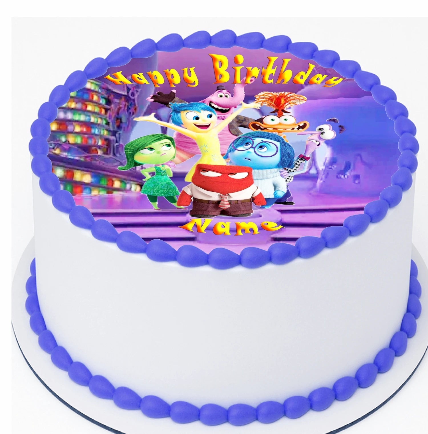 Birthday edible image  with animated character design and 'Happy Birthday' 
