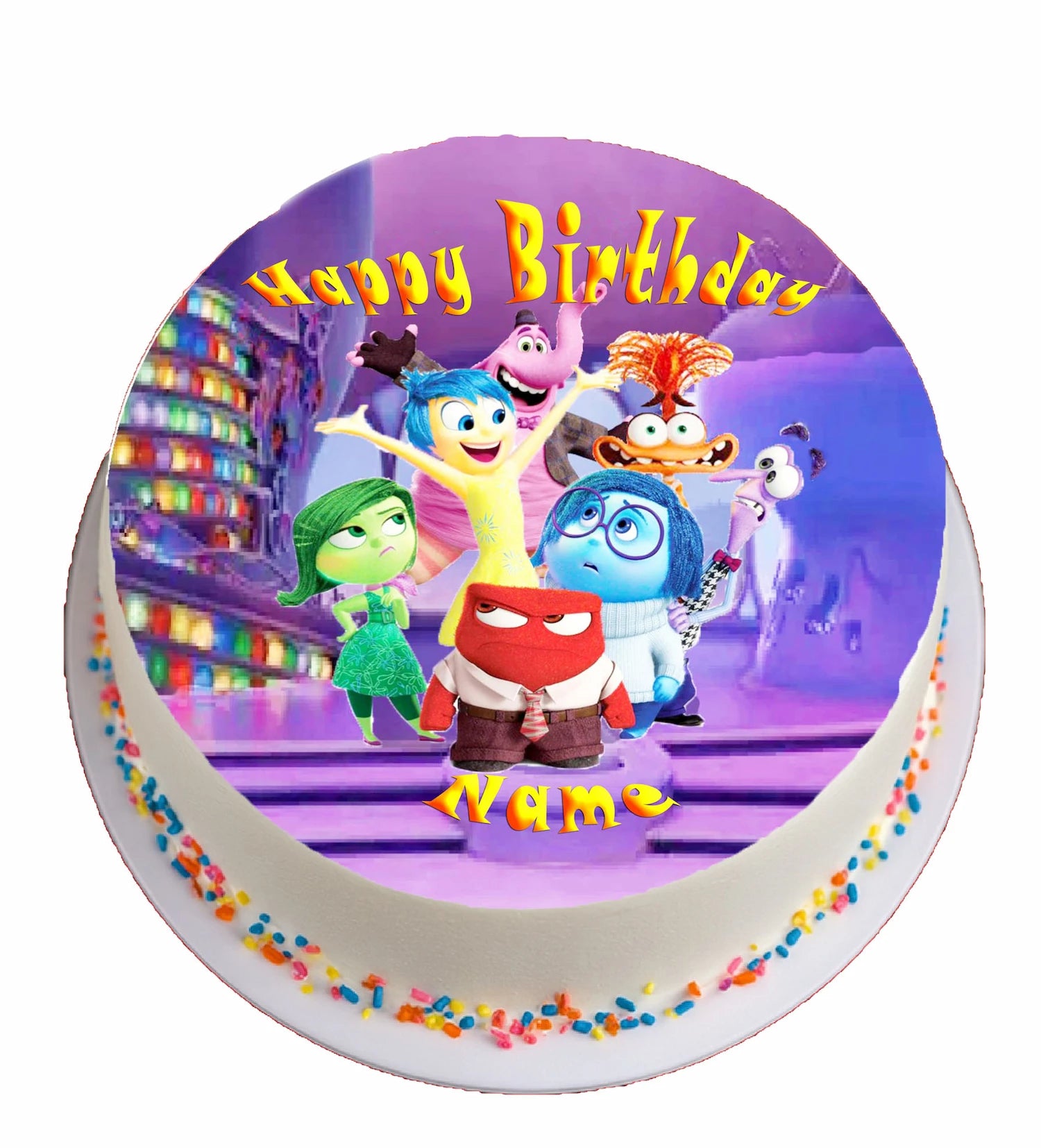 Party Inside Out Edible Image Cake Topper
