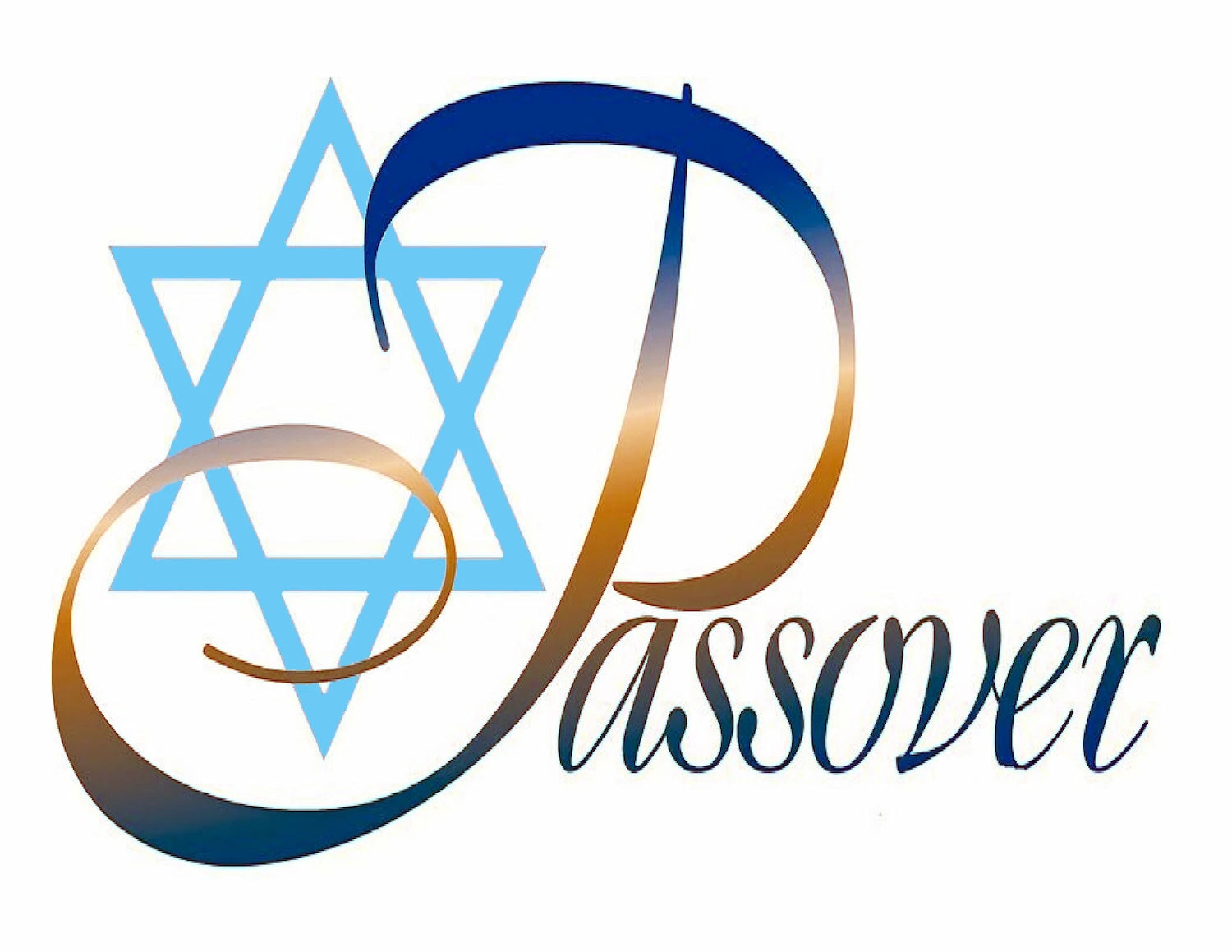 Star of David and Passover text edible icing image sheet cake topper