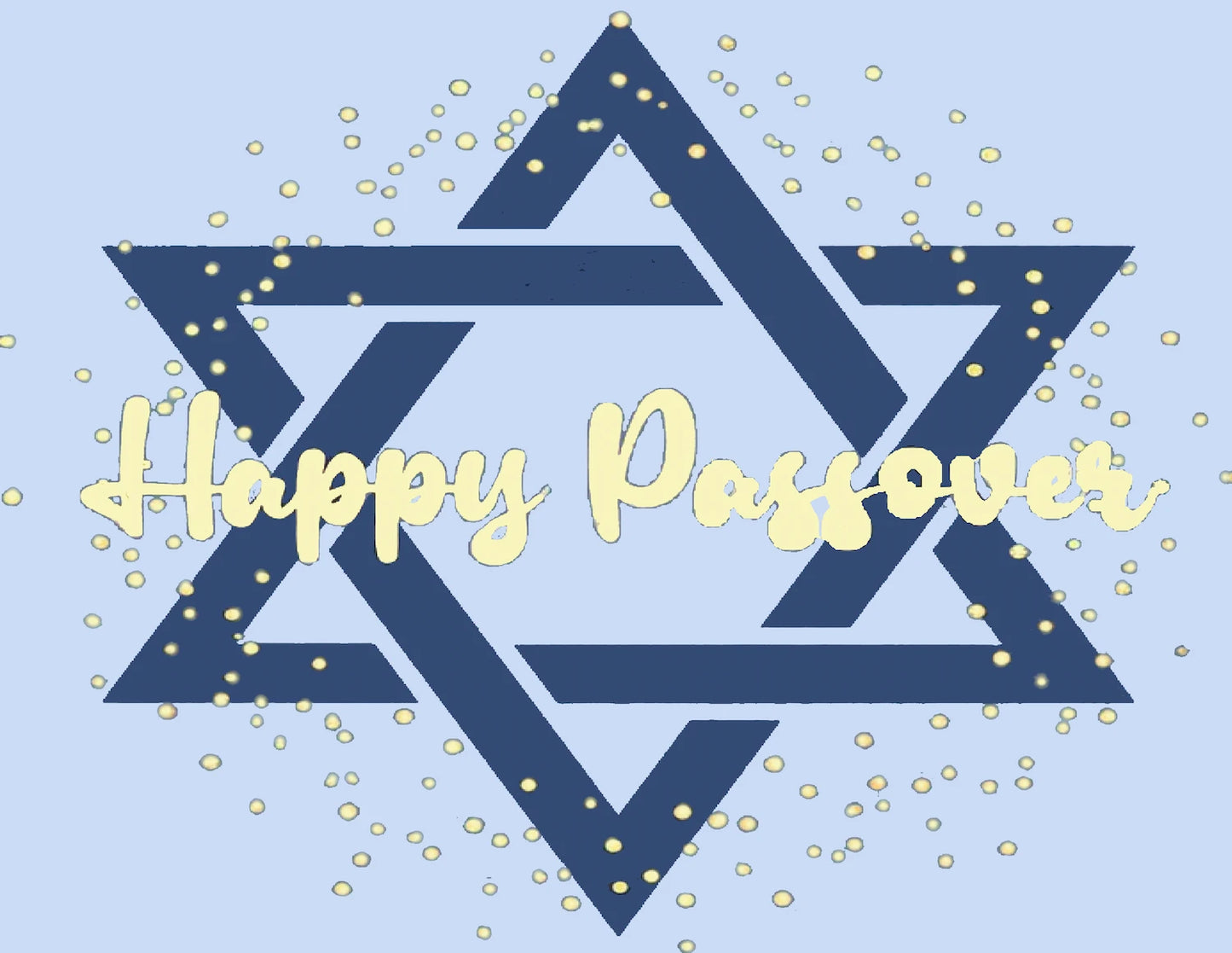 Star of David with 'Happy Passover' text edible icing image sheet cake topper