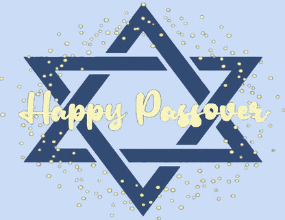 Star of David with 'Happy Passover' text edible icing image sheet cake topper
