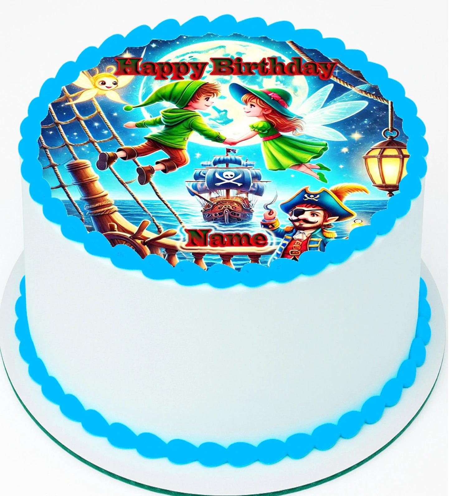 Peter  Pan Wendy Birthday Edible Iciing Image Cake Topper