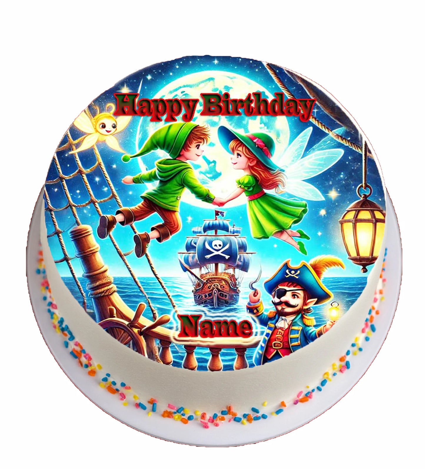 Peter  Pan Wendy Birthday Edible Image Cake Topper
