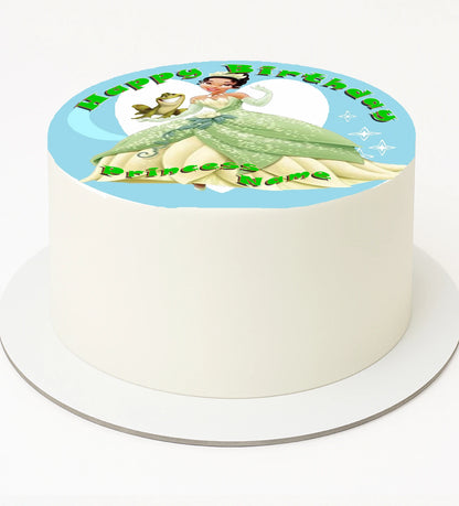 Edible Image Cake Topper with a princess and the frog design