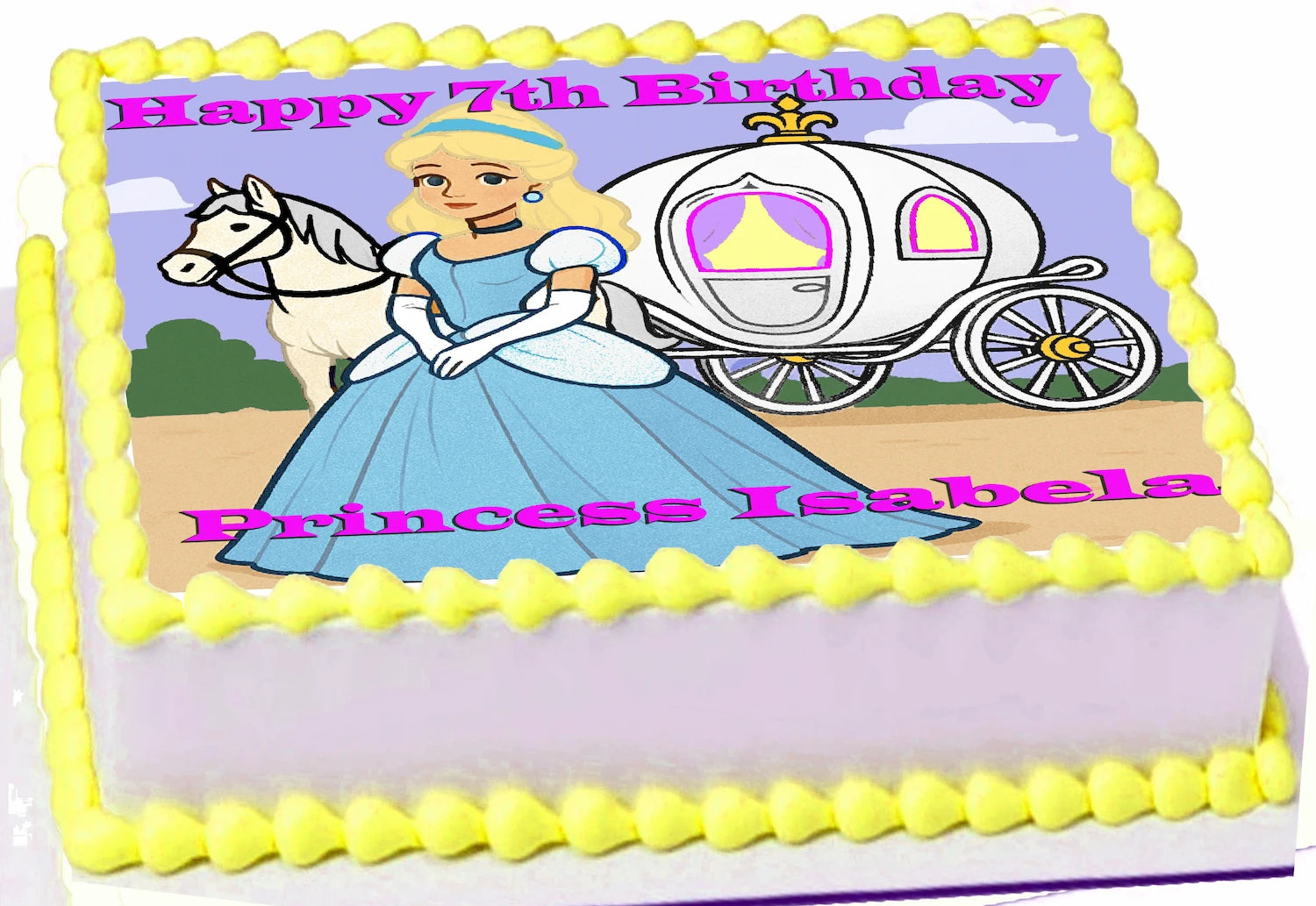 Princess Cinderella Edible Image Sheet Cake Topper