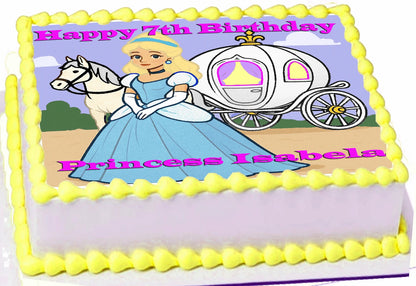 Princess Cinderella Edible Image Sheet Cake Topper