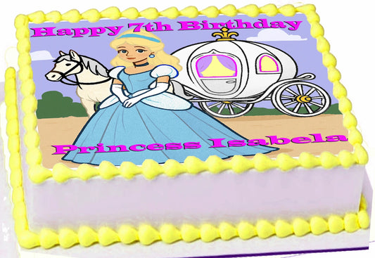 Princess Cinderella Edible Image Sheet Cake Topper