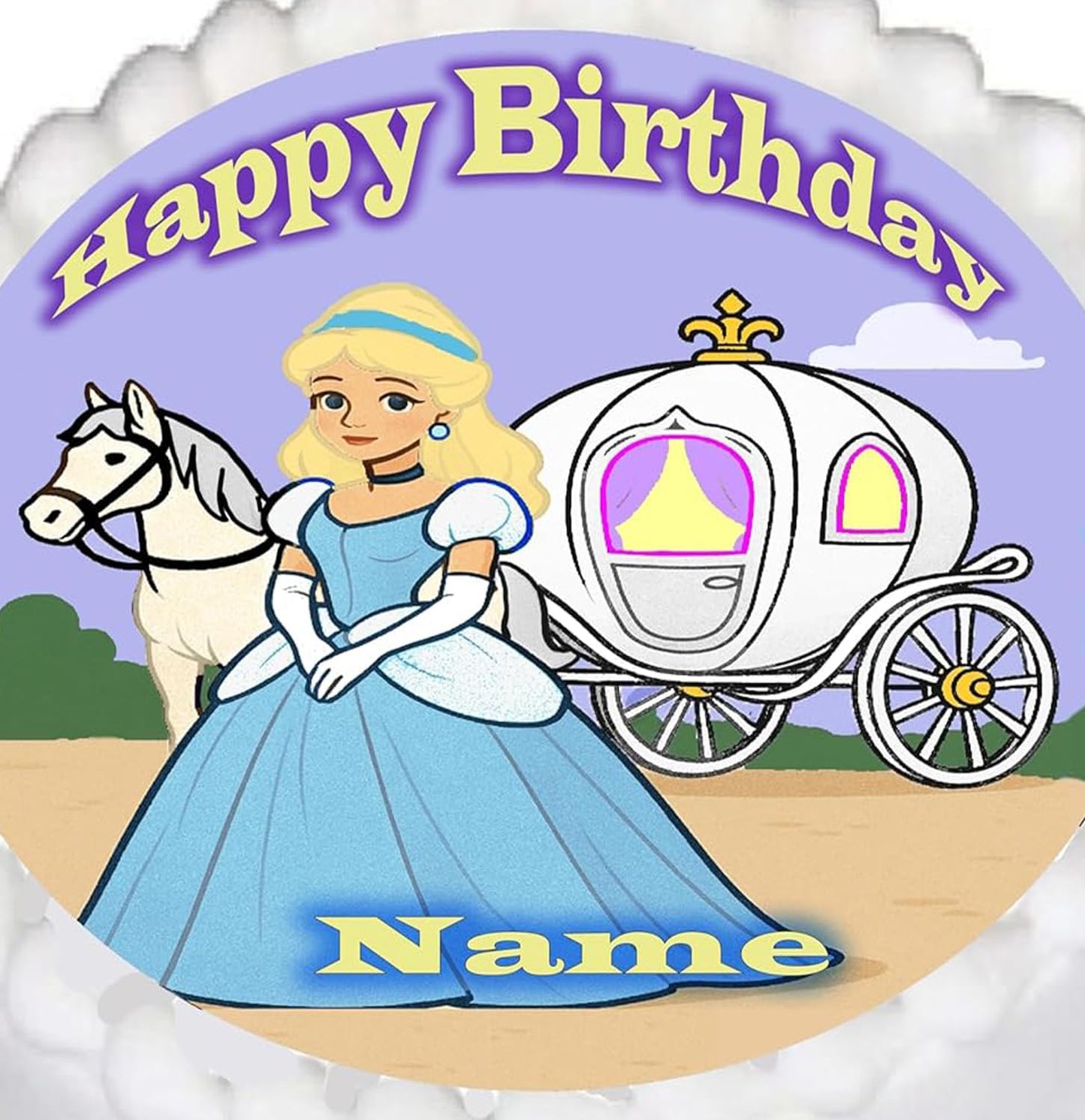 Princess Cinderella Edible Image Cake Topper