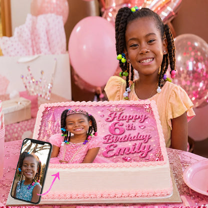 Princess Edible Image Cake Topper - Kid's Photo Birthday - 1/4 Icing Sheet - RA Pape