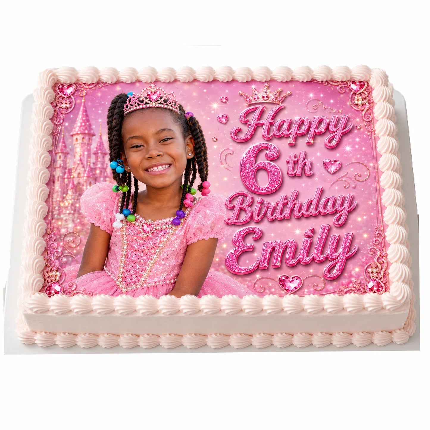 Princess Edible Image Cake Topper - Kid's Photo Birthday - 1/4 Icing Sheet - RA Pape Easy to use