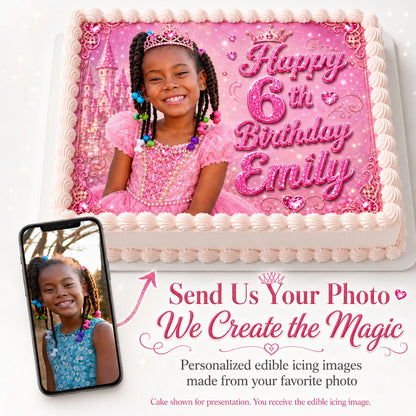 Princess Edible Image Cake Topper - Kid's Photo Birthday - 1/4 Icing Sheet - RA Pape Send us your image or photo