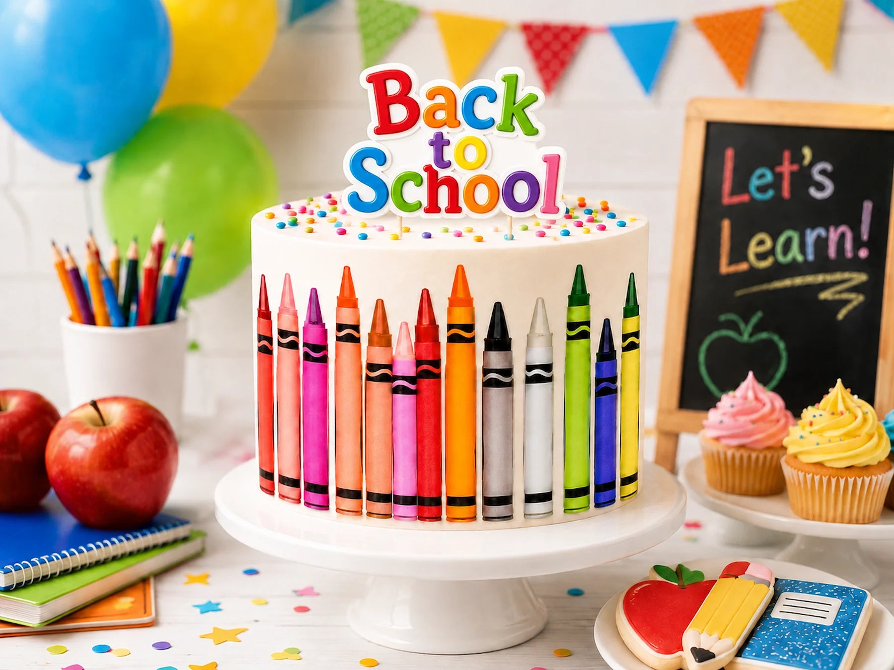 Ready for class ack to School Edible Image Cake Wrap Seamless Colorful Crayons – Icing Sheet - RA Pape