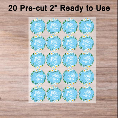 Sheet of 20 pre-cut Mother's Day Daisies Edible Image Cupcake Toppers