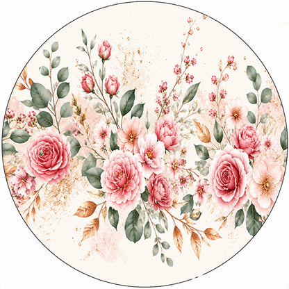 Rose Gold Wedding Bloom Edible Image Cake Wrap - Seamless -  Precut Icing Sheet  Round cake Topper available also