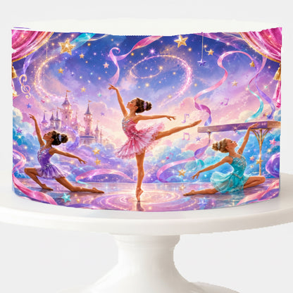 Seamless Edible Image Cake Wrap- Princess Ballerina Birthday Icing Sheet - RA Pape