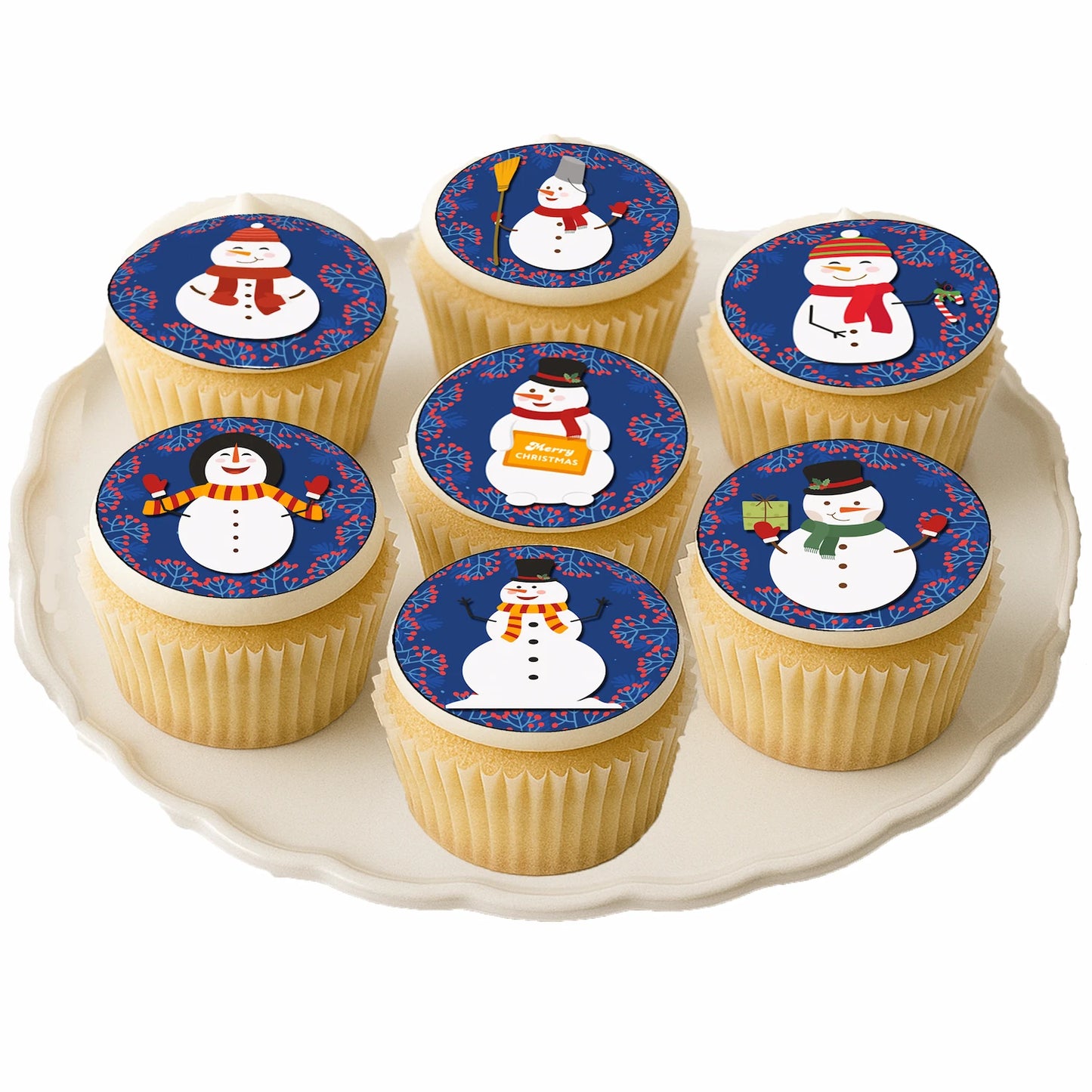 Snowman Christmas Edible Image Cookie & Cupcake Topper - Easy to use