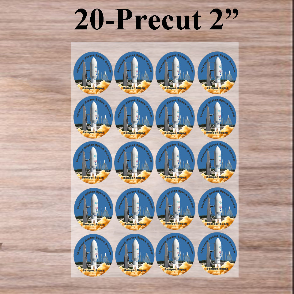 Space Force Semper Supra Edible Image Cookie & Cupcake Toppers –  20 Precut 2” Rounds

